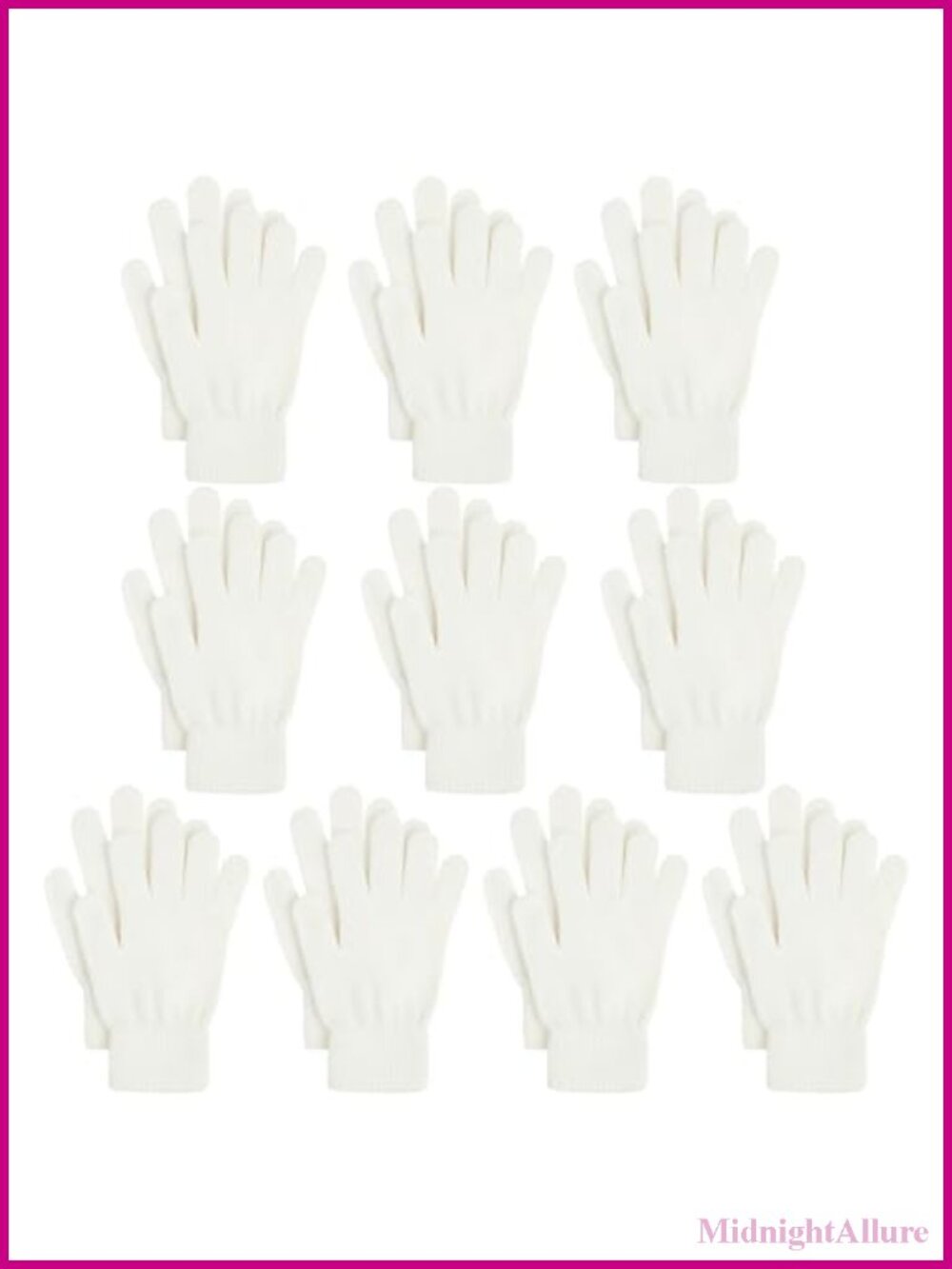 10 Pairs Winter Warm Knit Magic Stretchy Gloves for Work and Outdoor